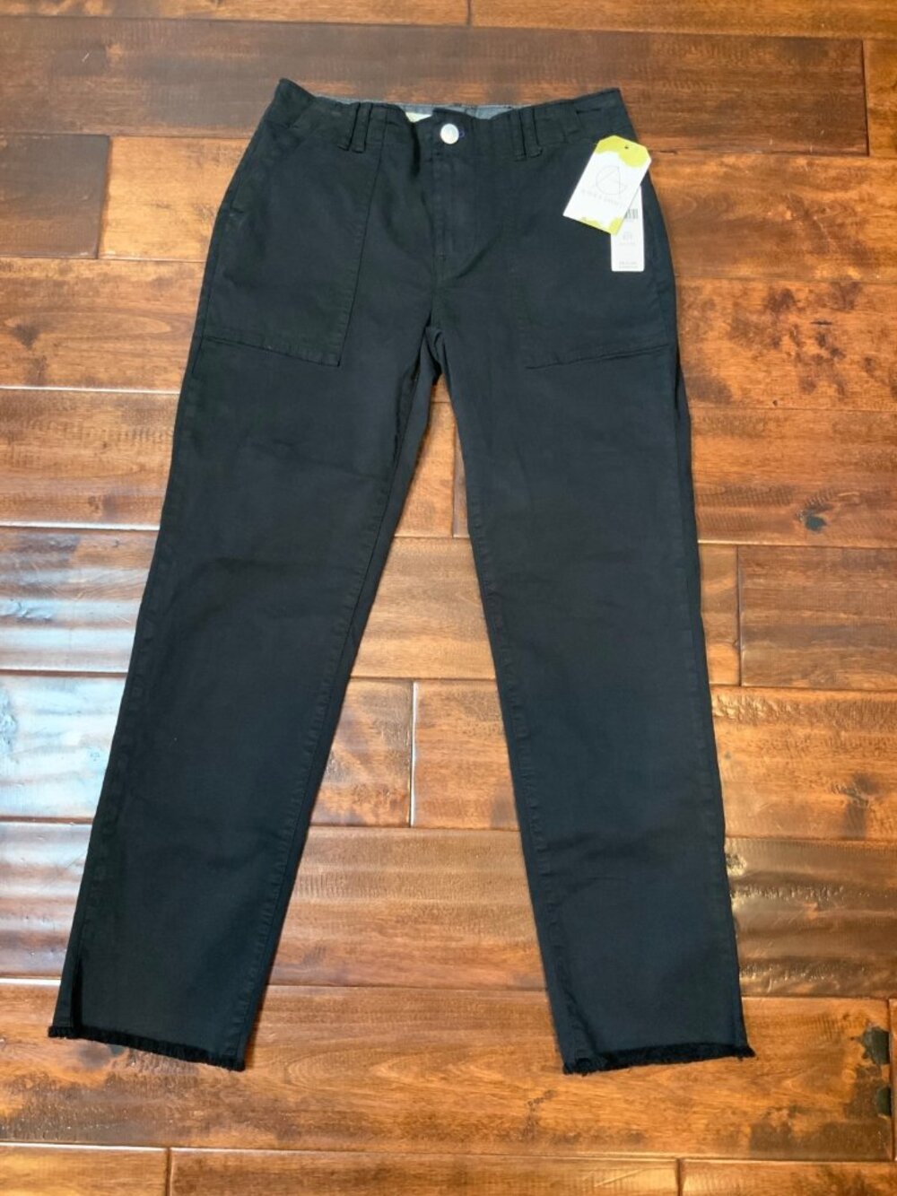 Pilcro Anthropologie Black Chino Raw Hem Skinny Pants, Size 23P NWT! $98
